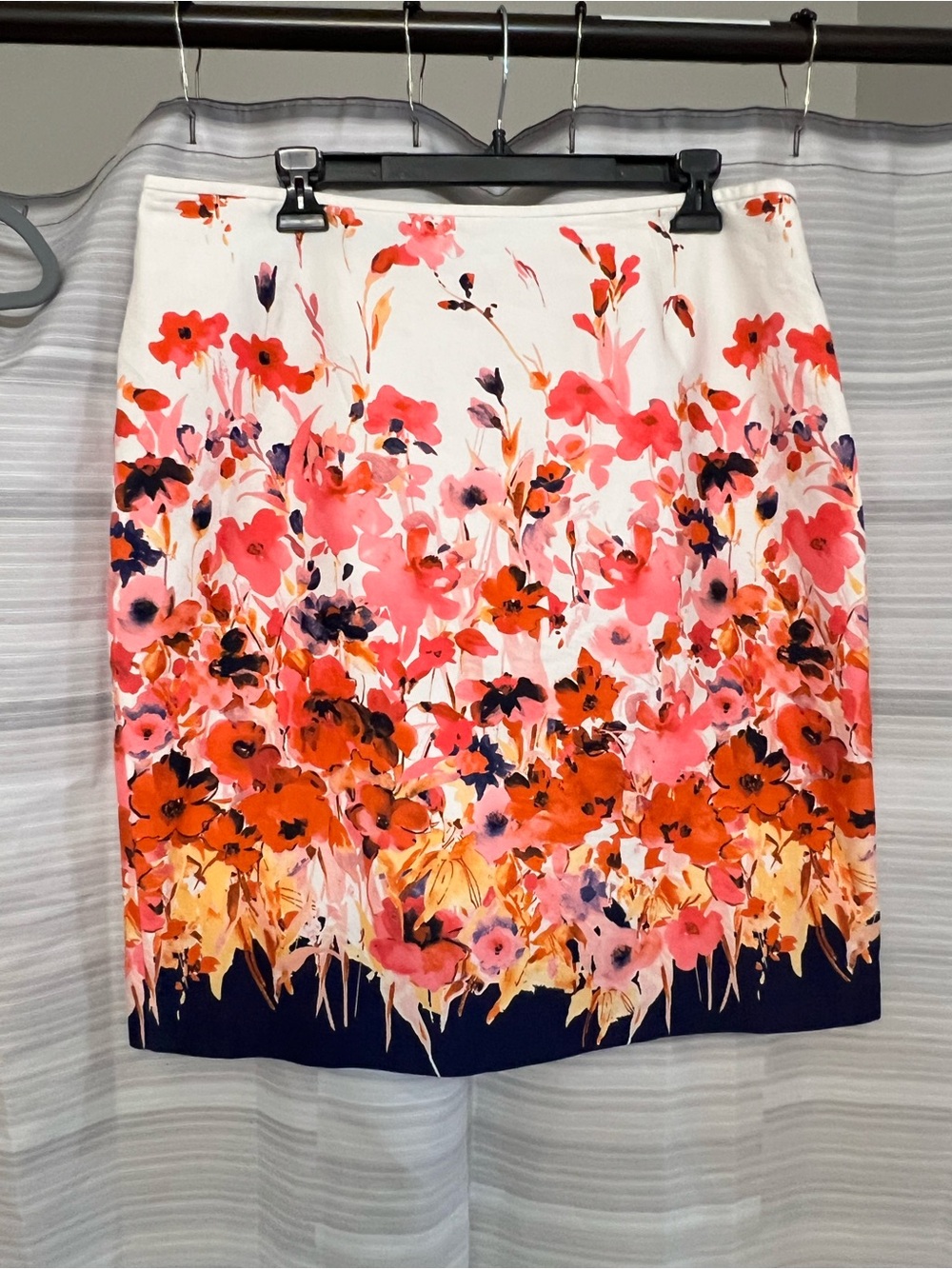 Chelsea Rose Watercolor Floral Pencil Skirt